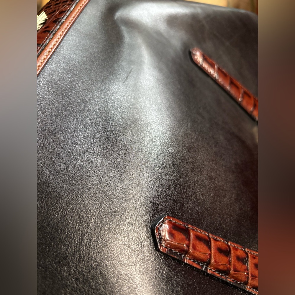 Brahmin Black and Brown LeatherTote Bag - Picture 10 of 11
